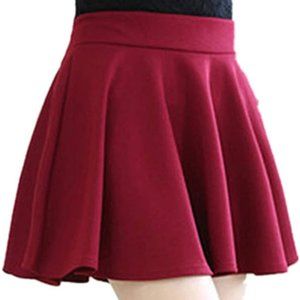 Popular Basics Women's Mini Skirt Stretch 4 inch Lush Maroon Size Meduim